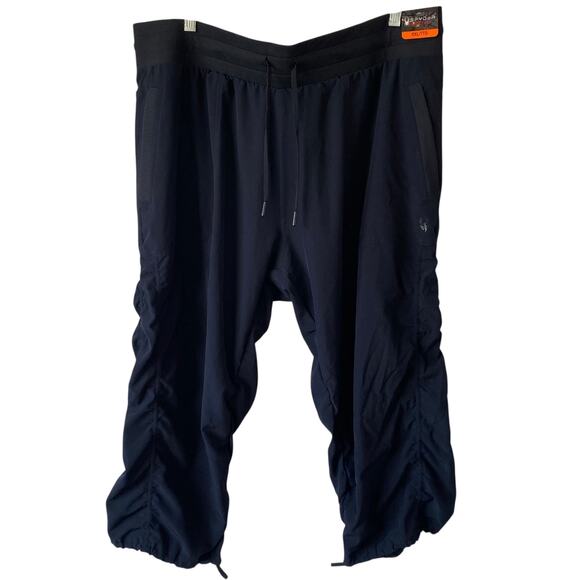NEW SPYDER Capri Jogger Pants Black Size XXL Ruched Detail Adjustable Tie Hem - Picture 2 of 5